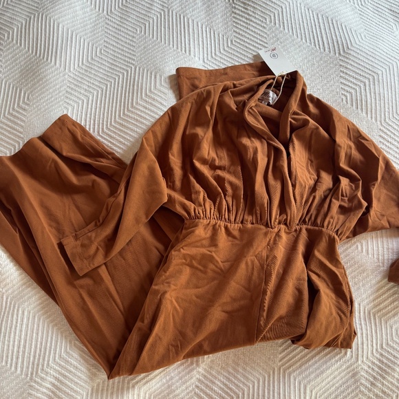 Mien Studios Sedona Dolman Sleeve Jumpsuit in Saddle Brown - Picture 7 of 8
